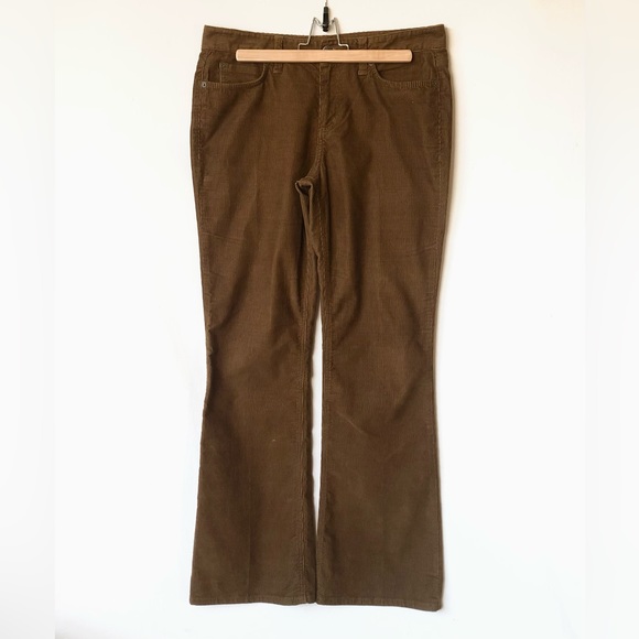 EDDIE BAUER Pants Size 8 Corduroy Flare Brown Retro A031 - Picture 2 of 9